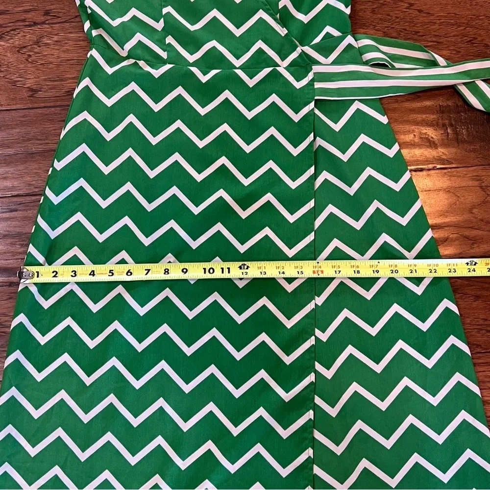 Who What Wear Maxi Wrap Dress Women's Small Kelly Green White Summer Long Length - Picture 16 of 16